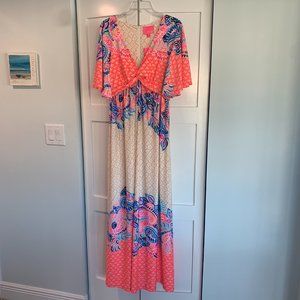 Lilly Pulitzer Minka Maxi Dress Beach Bungalow Size 10: NWT